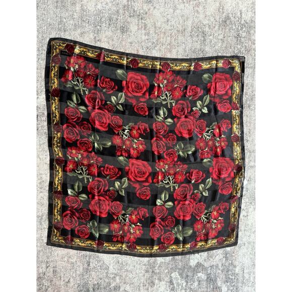 Ellen Tracy Accessories - Vintage Linda Allard Ellen Tracy Silk Square Scarf Red Color 35x35” Excellent